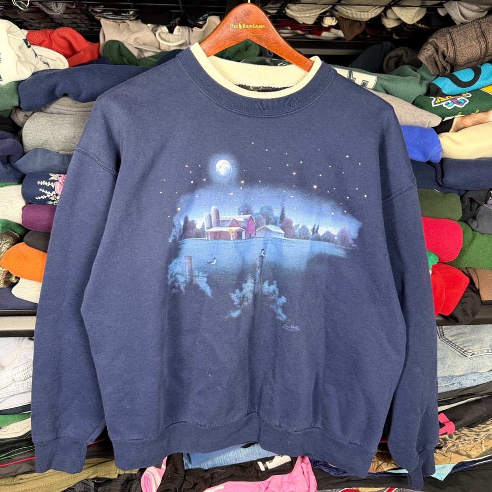 vintage A murder at the‎ end of the World Emma Corrin Night Sky Sweatshirt M